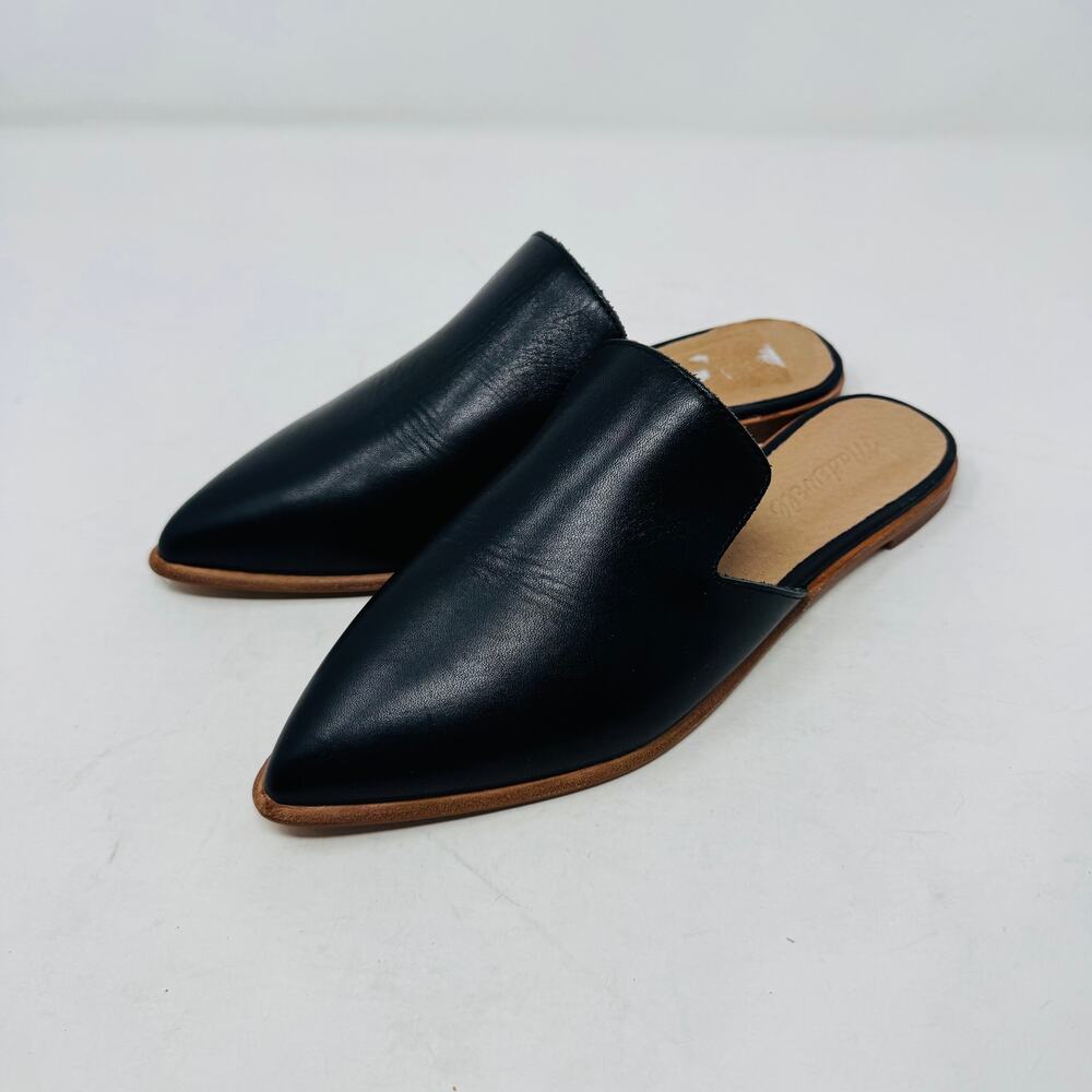 Madewell Black Point Gemma Mule Leather Slip On Minimalist Flat Women's Size 6.5